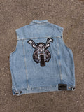Vintage Harley Davidson Light Wash Denim Trucker Vest Jacket Size 2XL