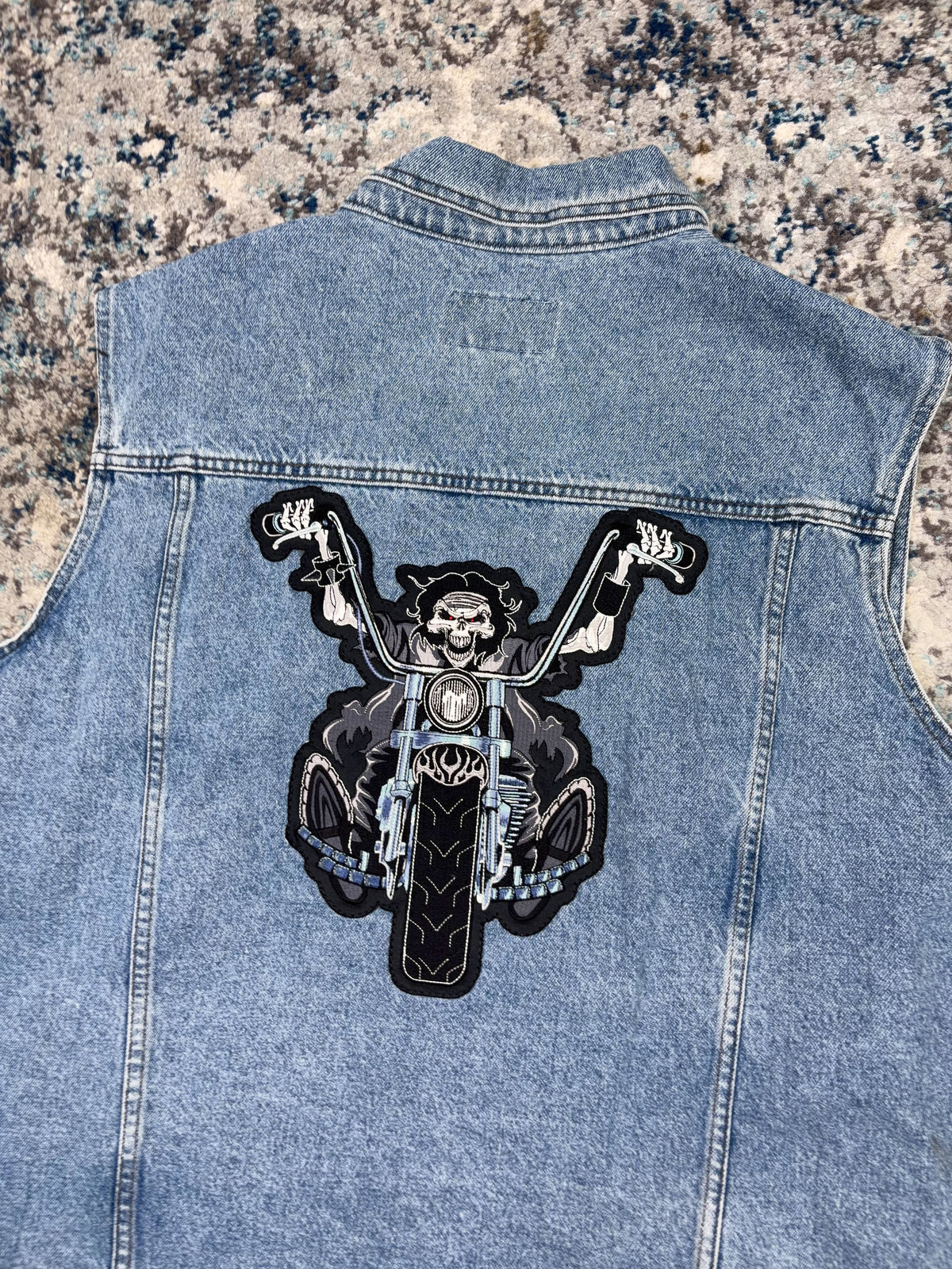 Vintage Harley Davidson Light Wash Denim Trucker Vest Jacket Size 2XL