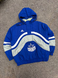 Vintage Dallas Cowboys NFL Hooded 1/2 Zip Hooded Bomber Jacket Size Large