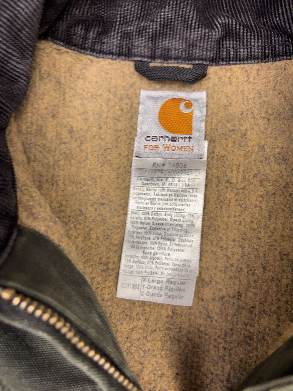 Vintage Womens Carhartt Blanket Lined Canvas Workwear Arctic Jacket Size XL