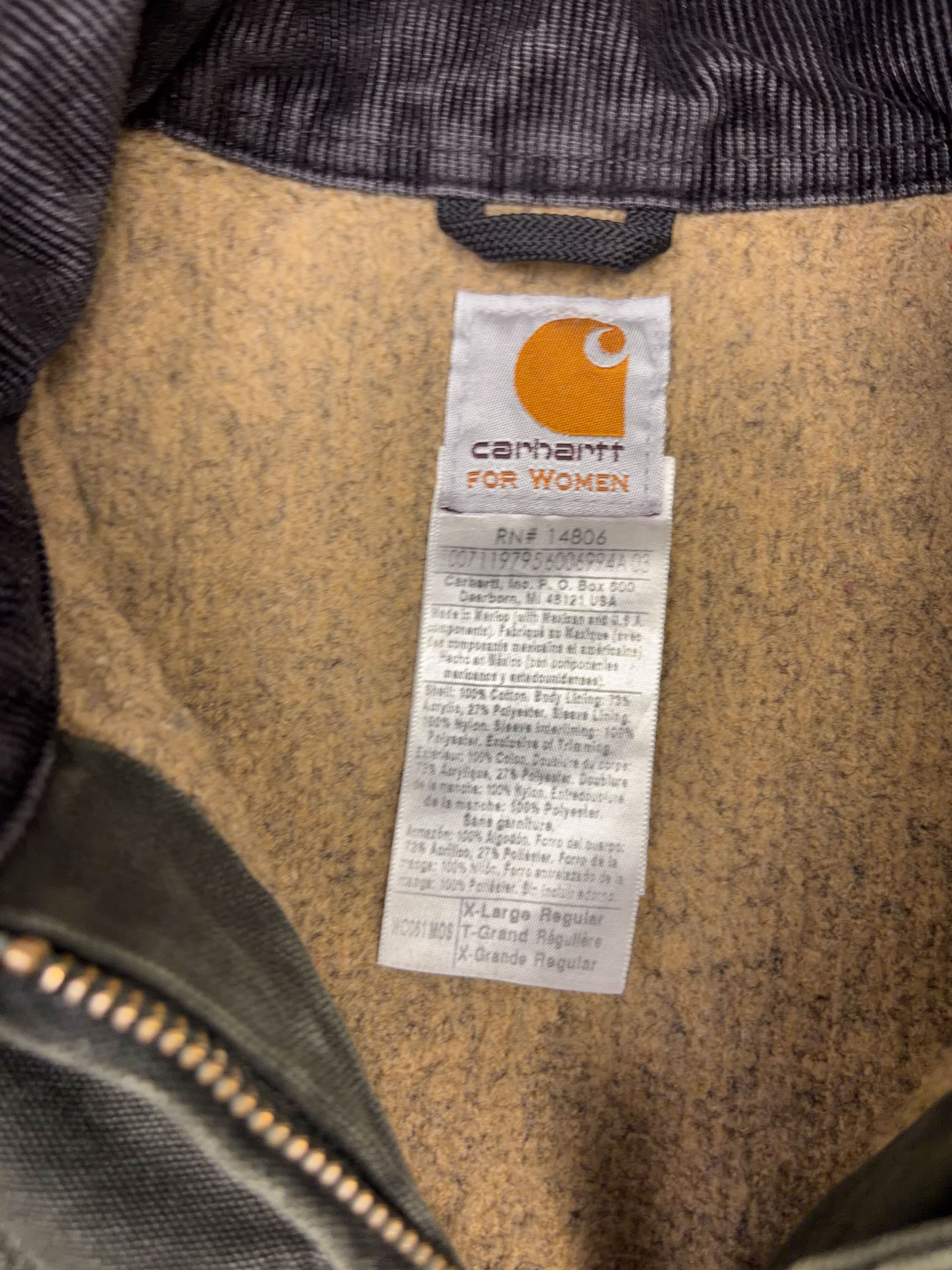 Vintage Womens Carhartt Blanket Lined Canvas Workwear Arctic Jacket Size XL