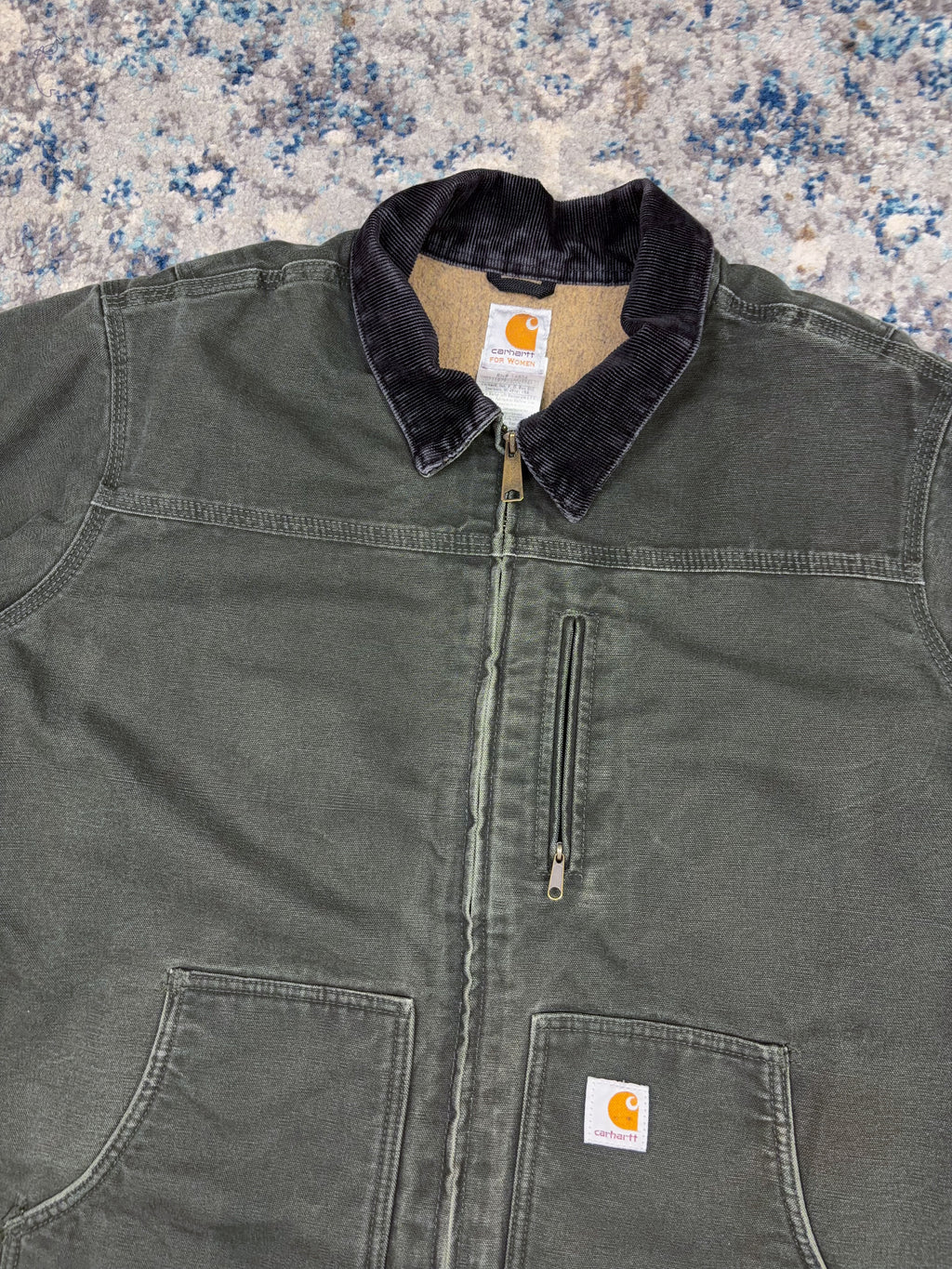 Vintage Womens Carhartt Blanket Lined Canvas Workwear Arctic Jacket Size XL