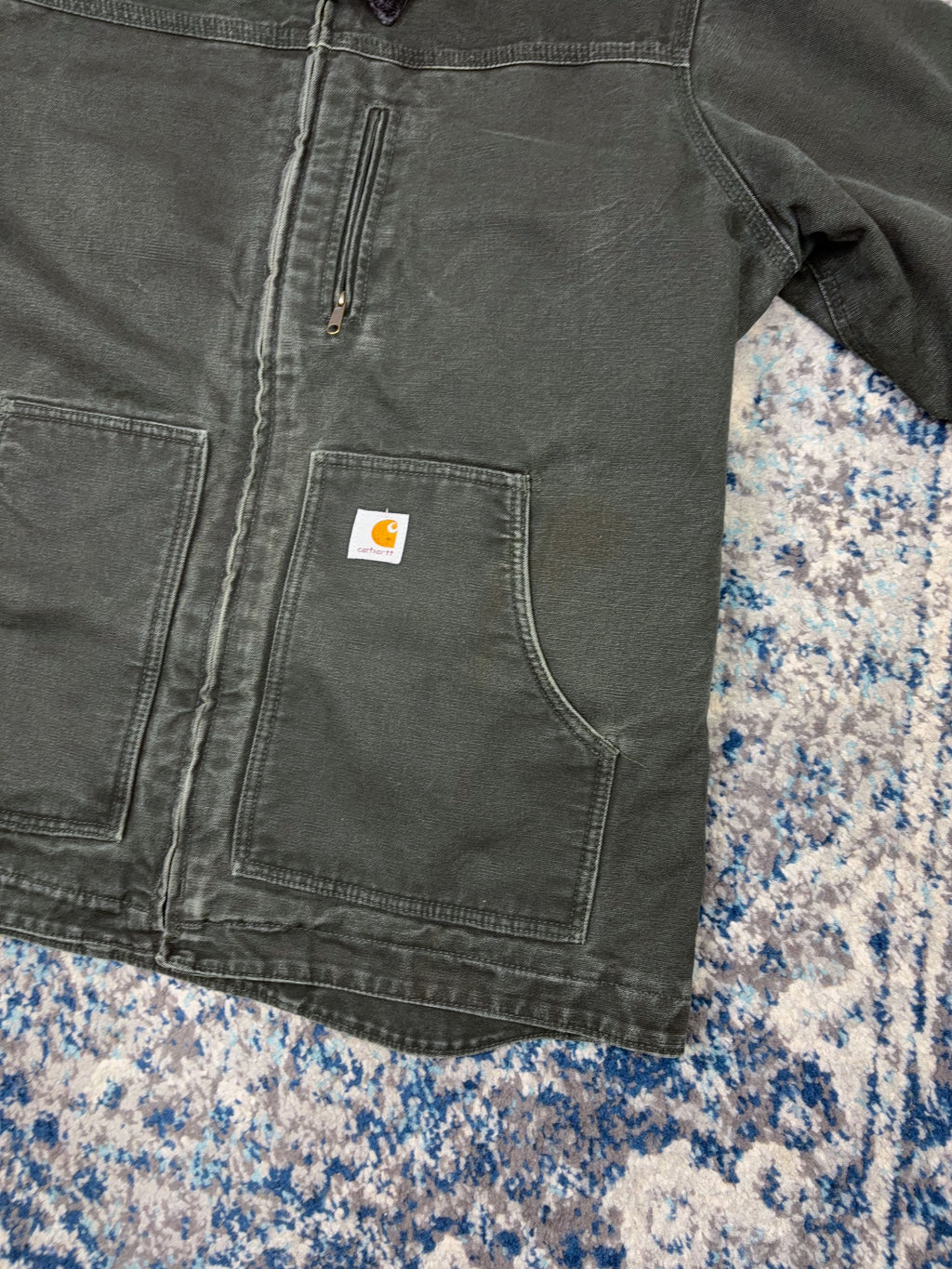 Vintage Womens Carhartt Blanket Lined Canvas Workwear Arctic Jacket Size XL
