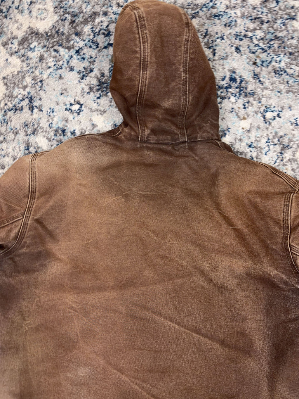 Vintage Carhartt Insulated Canvas Workwear Hooded Bomber Active Jacket Size LT