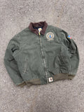 Vintage Carhartt Canvas Workwear Insulated Santa Fe Bomber Jacket J14MOS Size XL