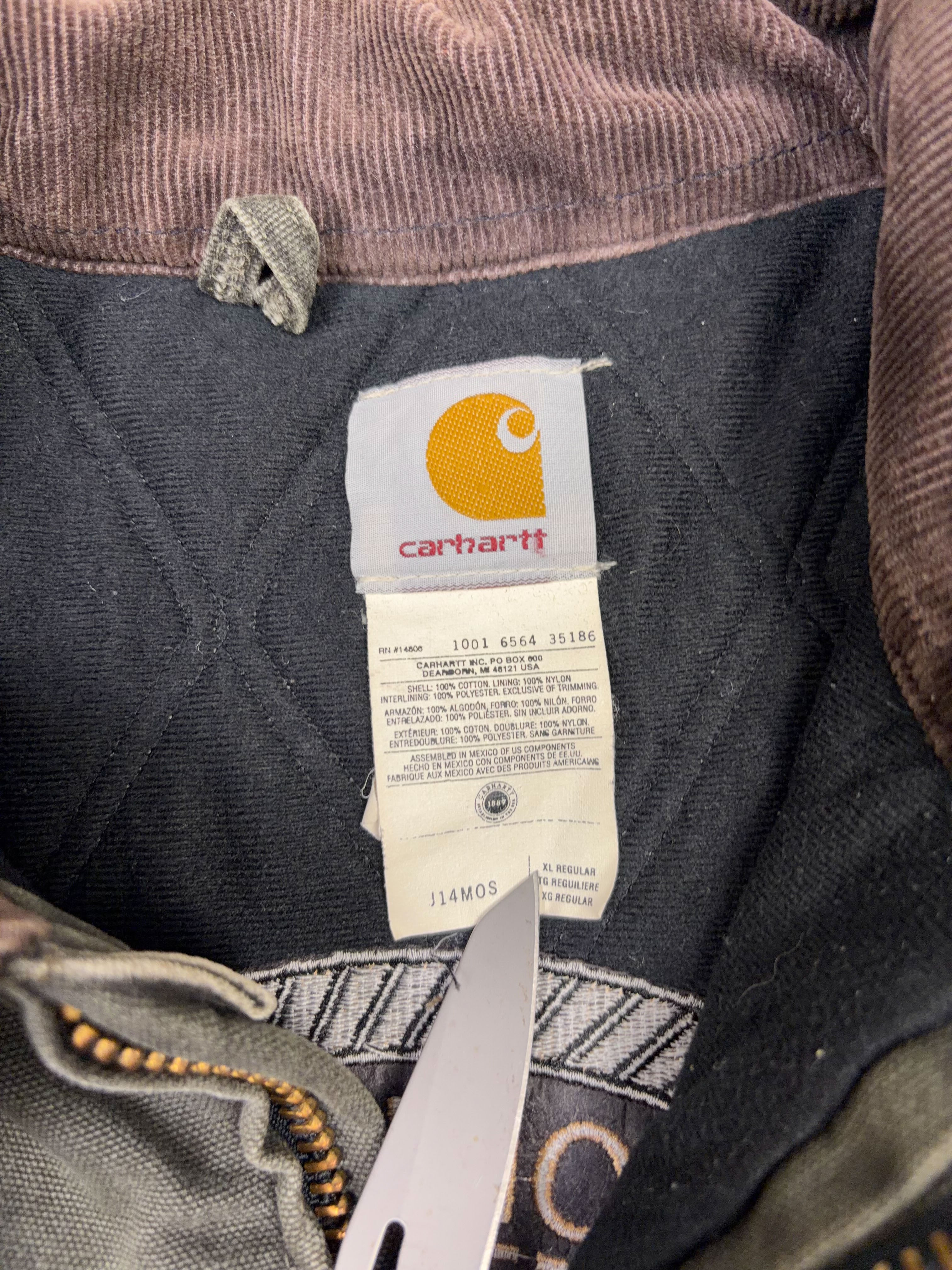 Vintage Carhartt Canvas Workwear Insulated Santa Fe Bomber Jacket J14MOS Size XL