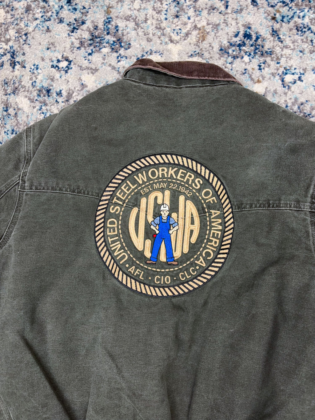 Vintage Carhartt Canvas Workwear Insulated Santa Fe Bomber Jacket J14MOS Size XL