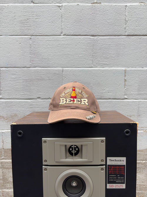 Im Here For The Beer Embroidered Spellout Bottle Opener Strapback Hat OSFA