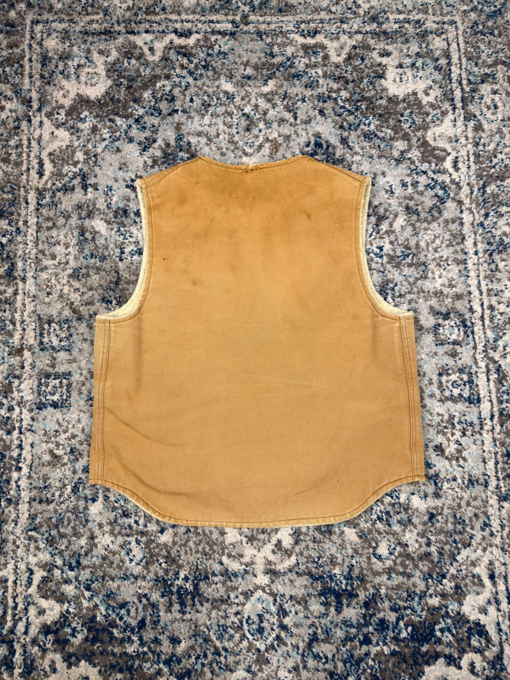 Vintage 80s/90s Carhartt Sherpa Lined Canvas Workwear Vest Jacket Size Medium