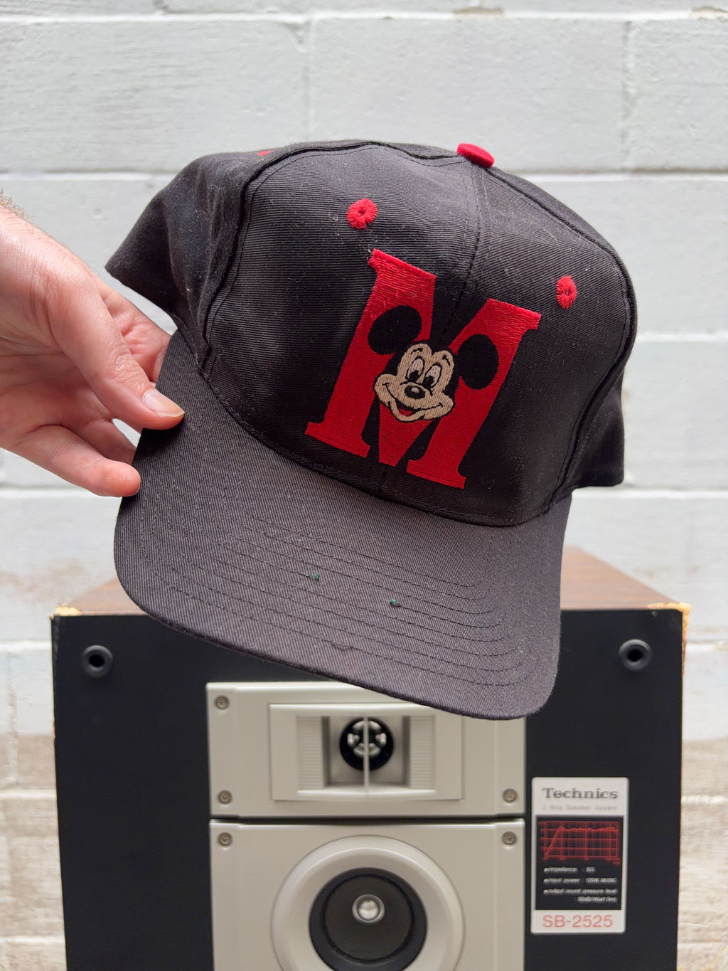Vintage Mickey Mouse Disney Mascot Embroidered Graphic Snapback Hat OSFA
