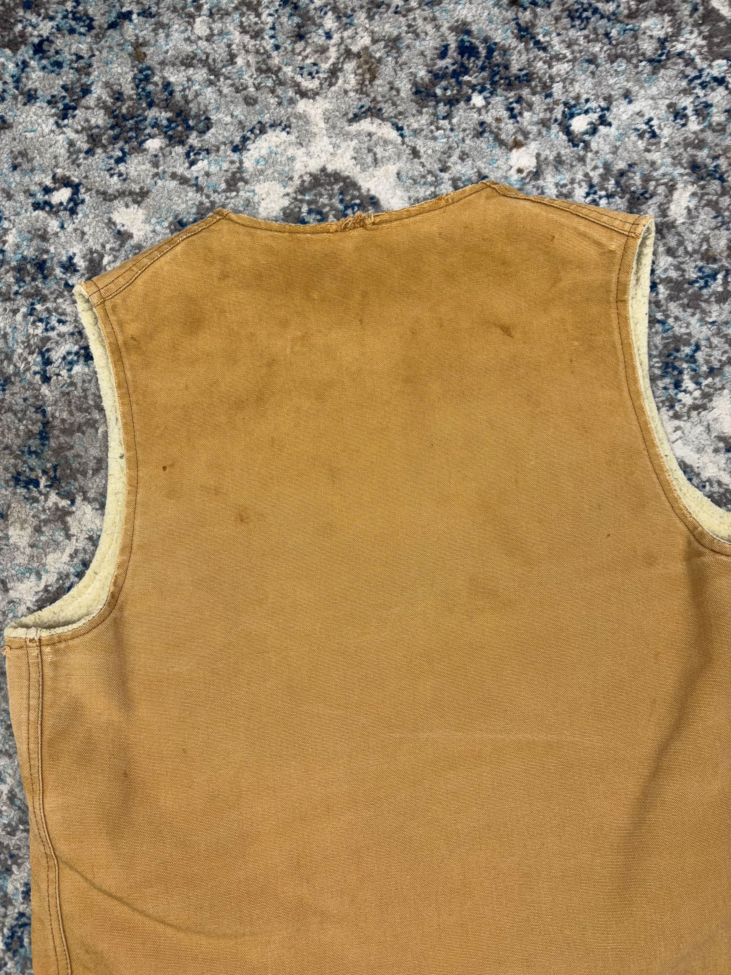 Vintage 80s/90s Carhartt Sherpa Lined Canvas Workwear Vest Jacket Size Medium
