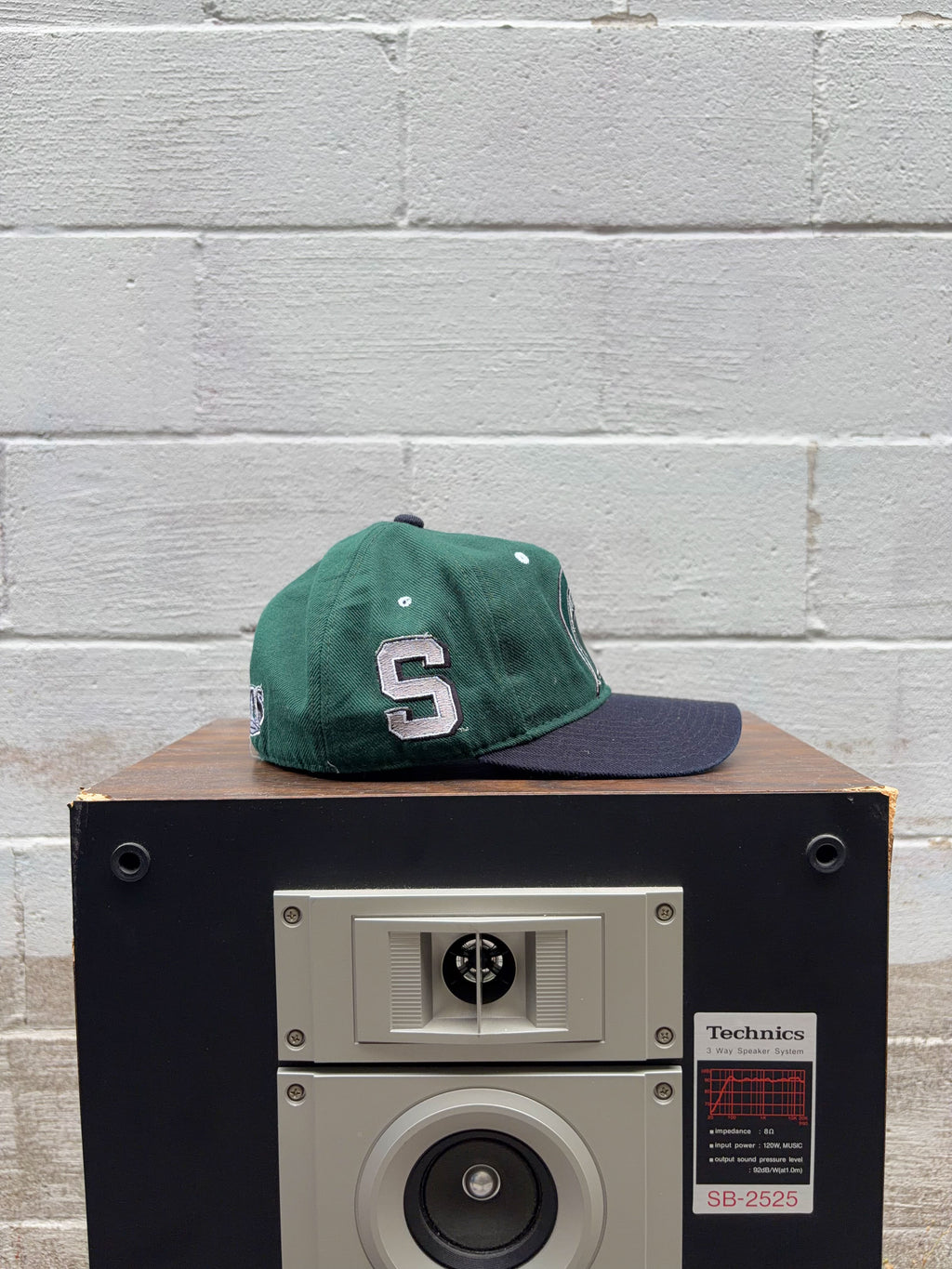 Vintage 90s Michigan State Spartans NCAA Embroidered Mascot Fitted Hat Size 7 1/8