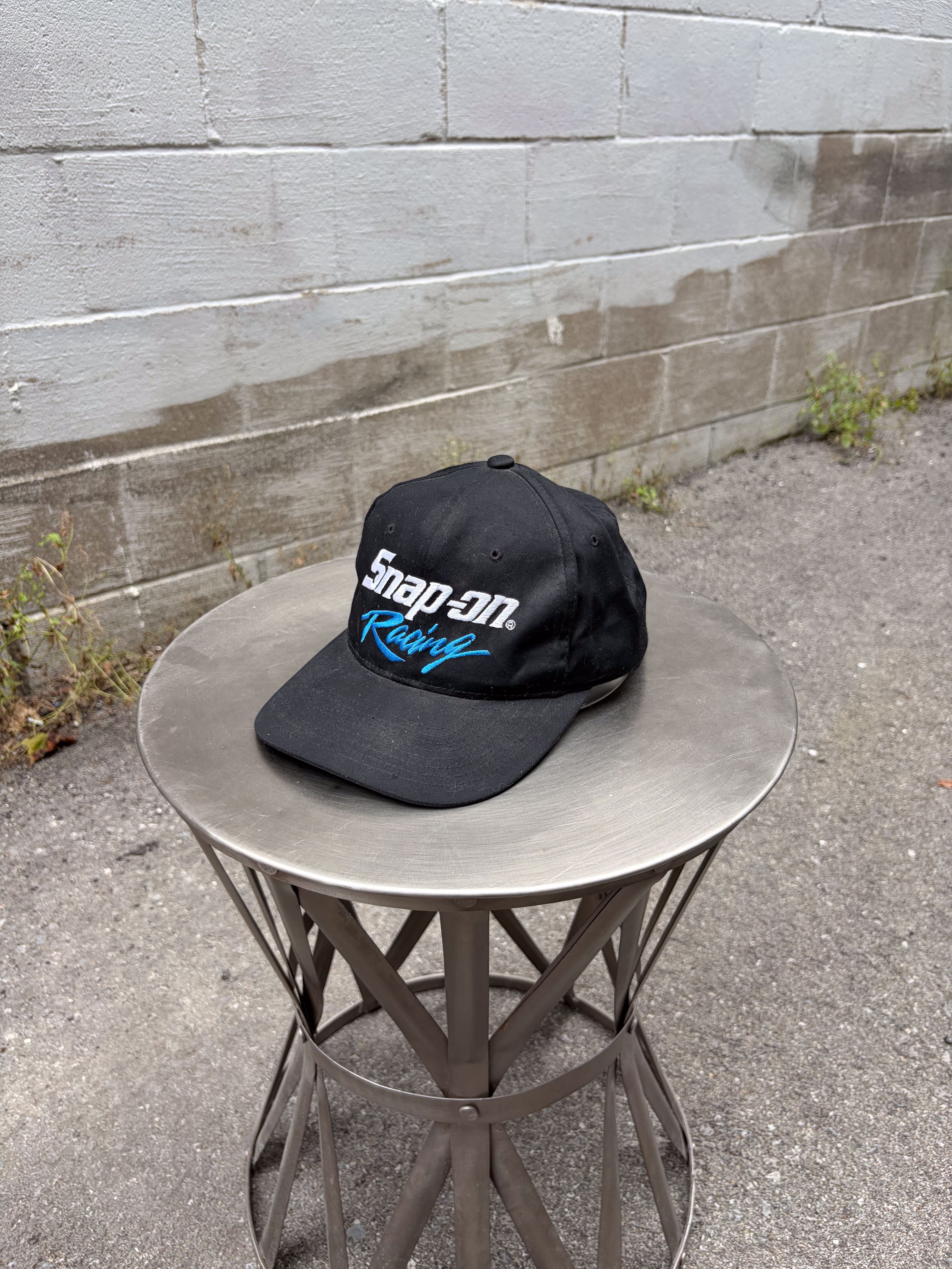 Vintage Snap-on Racing Embroidered Spellout Script Logo Snapback Hat OSFA