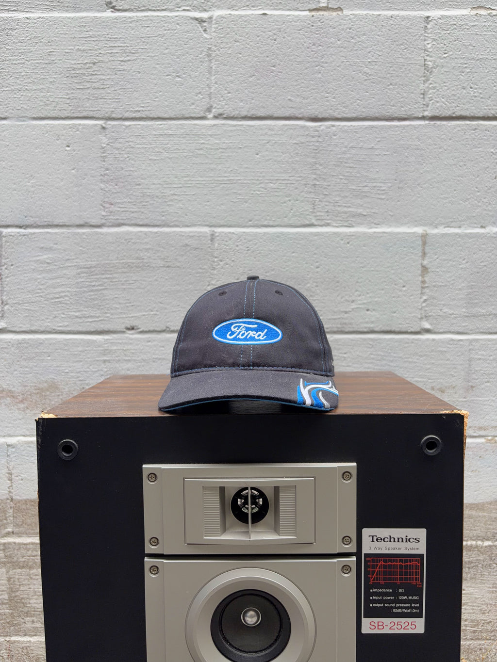 Vintage Ford Logo Embroidered Tribal Brim Snapback Hat OSFA