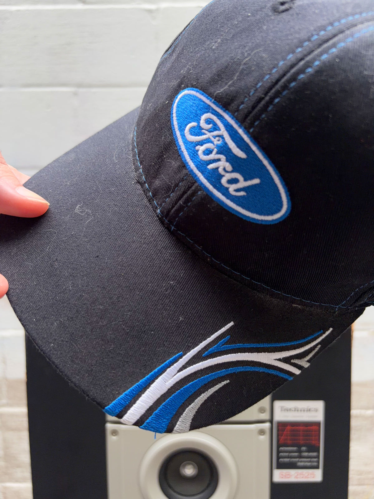 Vintage Ford Logo Embroidered Tribal Brim Snapback Hat OSFA