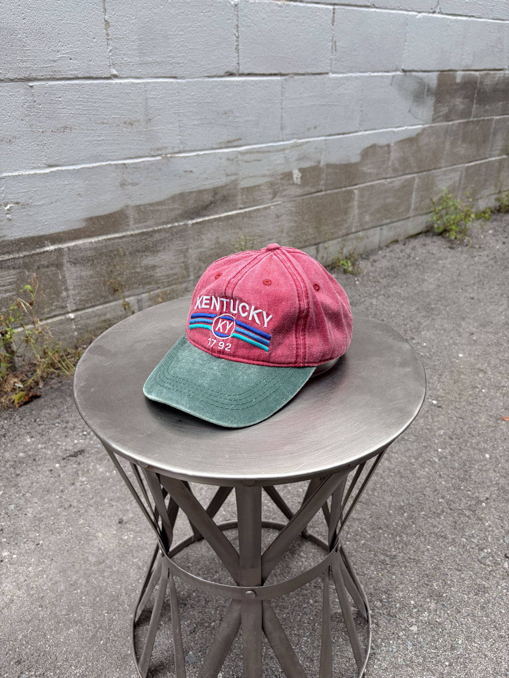 Vintage Kentucky Embroidered Spellout Destination Strapback Hat OSFA