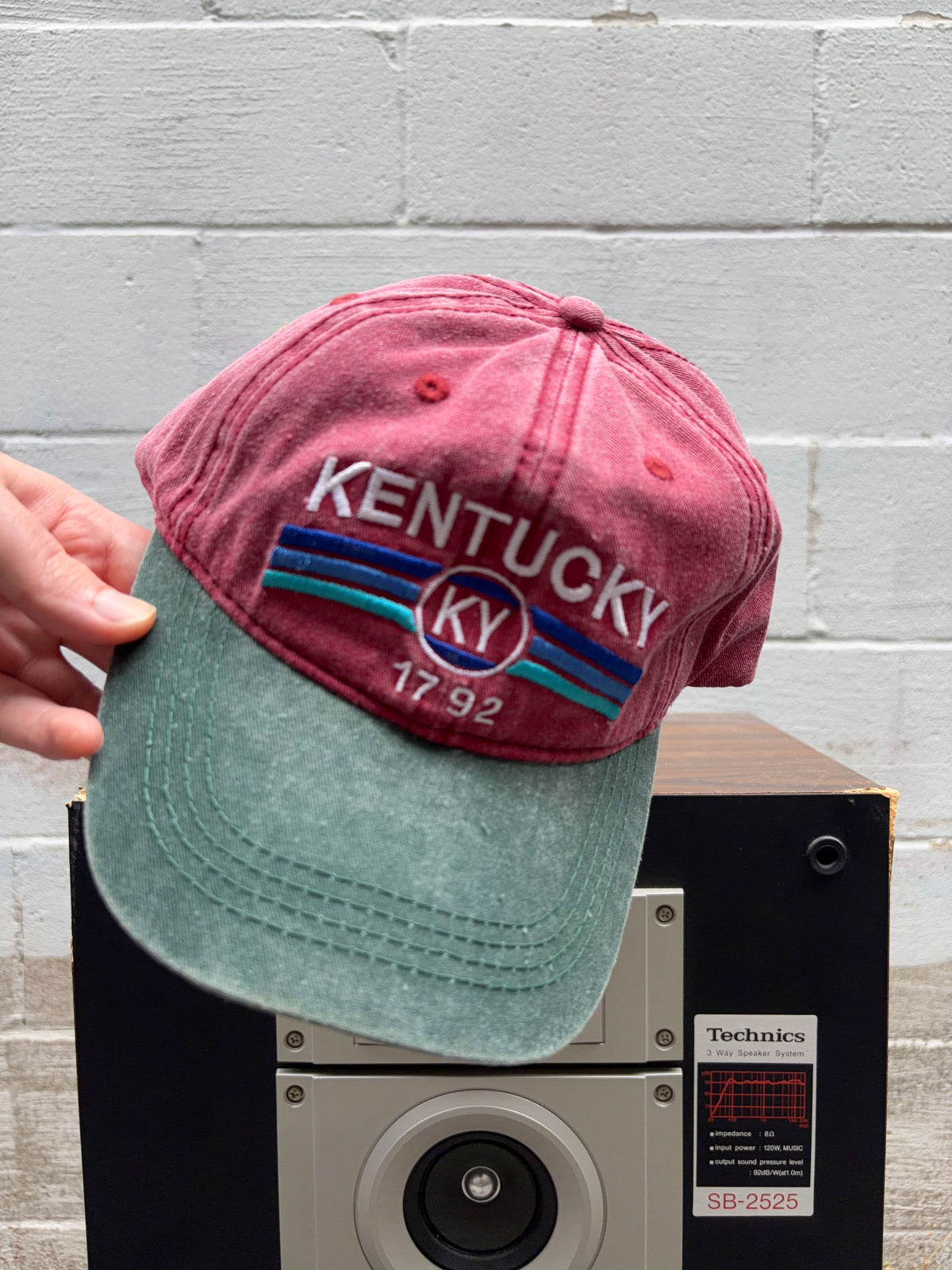 Vintage Kentucky Embroidered Spellout Destination Strapback Hat OSFA