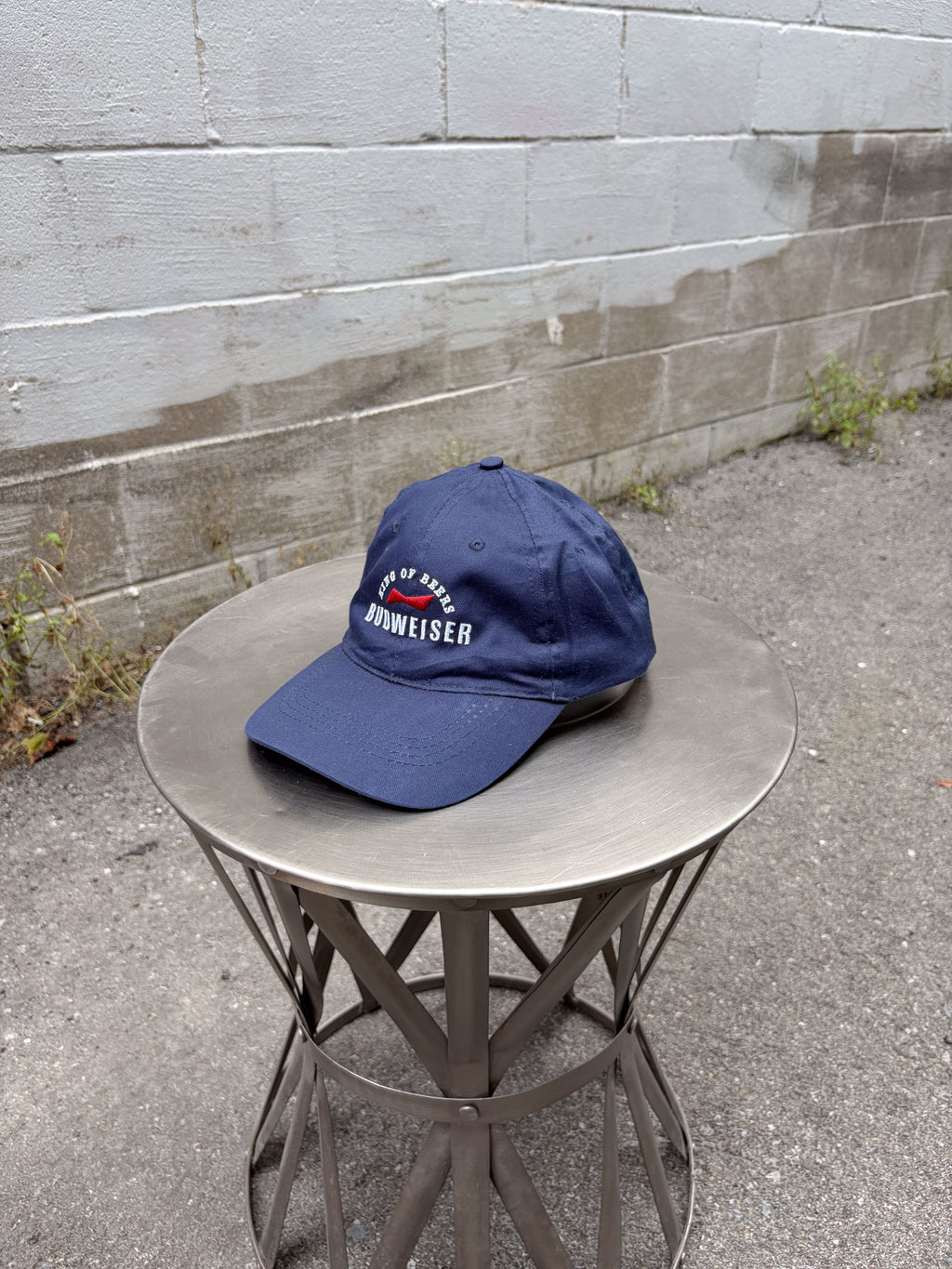 Budweiser King Of Beers Embroidered Spellout Strapback Hat OSFA
