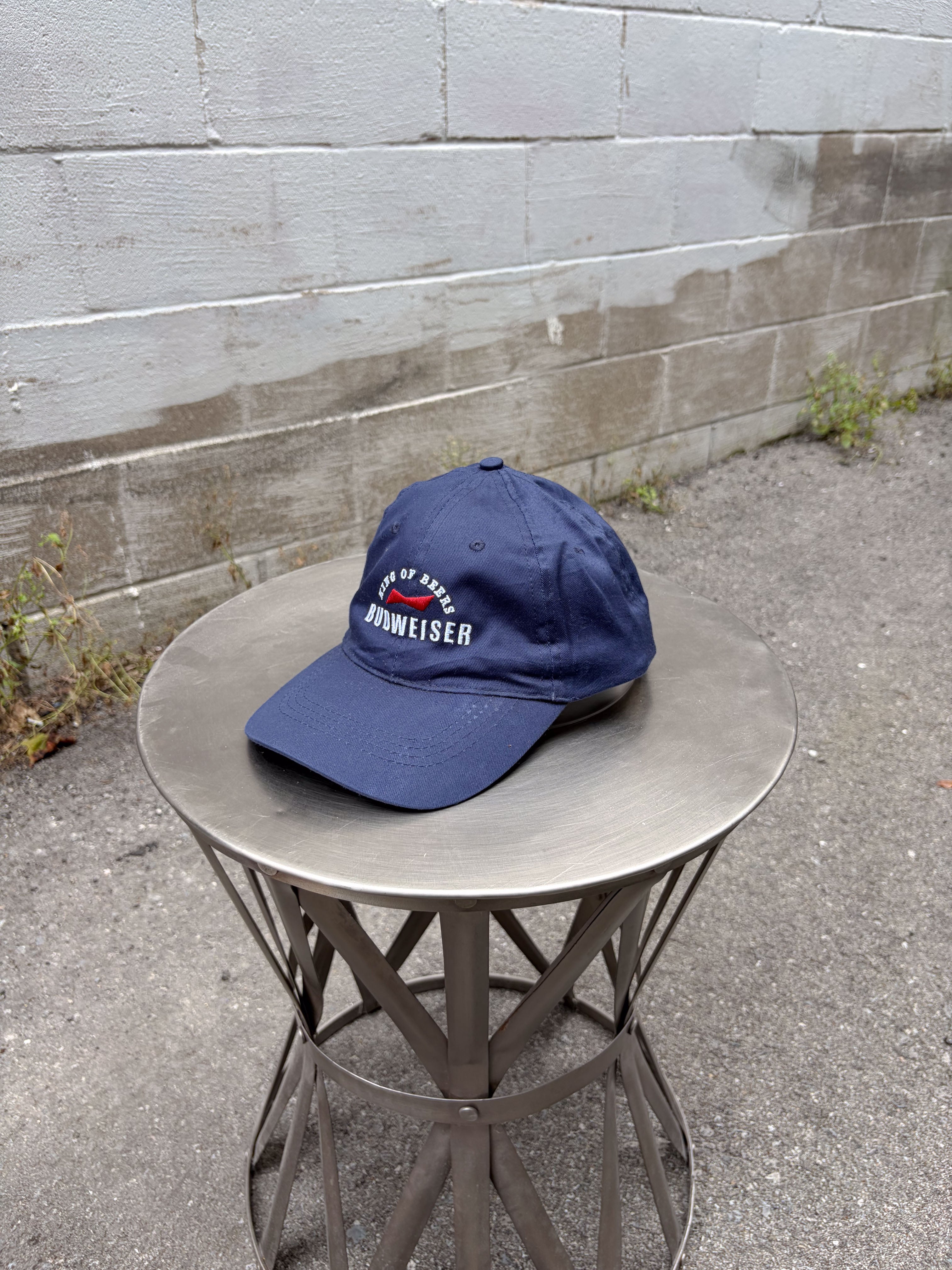 Budweiser King Of Beers Embroidered Spellout Strapback Hat OSFA