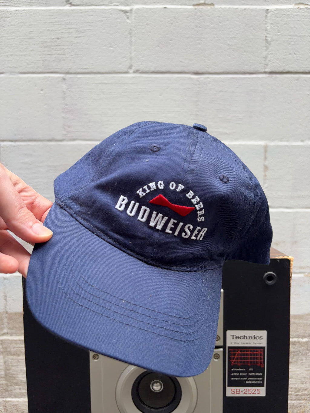 Budweiser King Of Beers Embroidered Spellout Strapback Hat OSFA