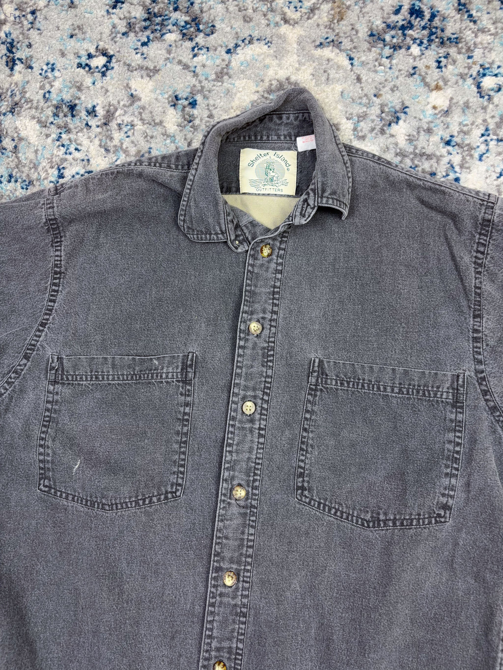 Vintage 1998 Shelter Island Penzoil 20th Anniversary Graphic Button Up Shirt Size Small