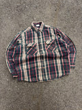 Vintage 80s/90s Five Brother Plaid Long Sleeve Double Pocket Button Up Shirt Size Large