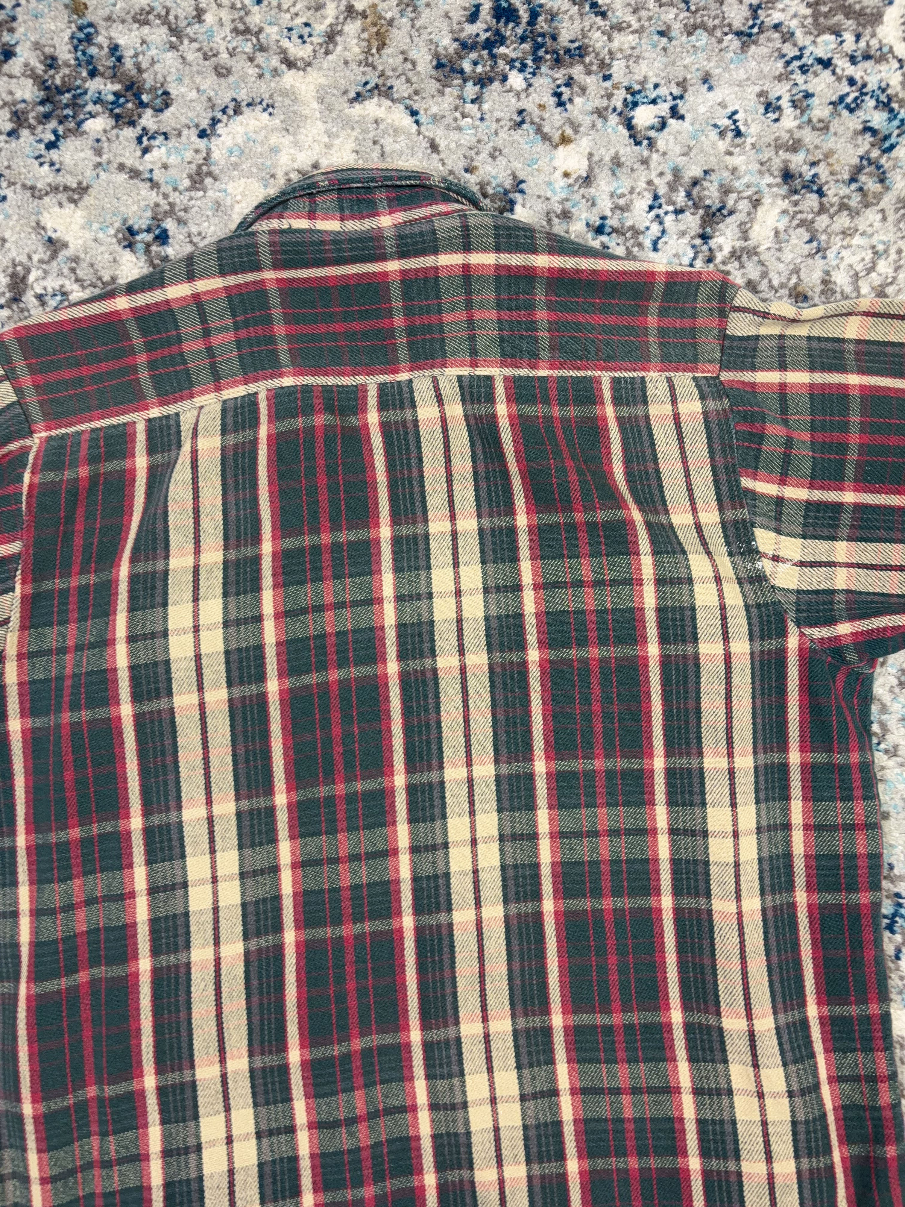 Vintage 80s/90s Five Brother Plaid Long Sleeve Double Pocket Button Up Shirt Size Large