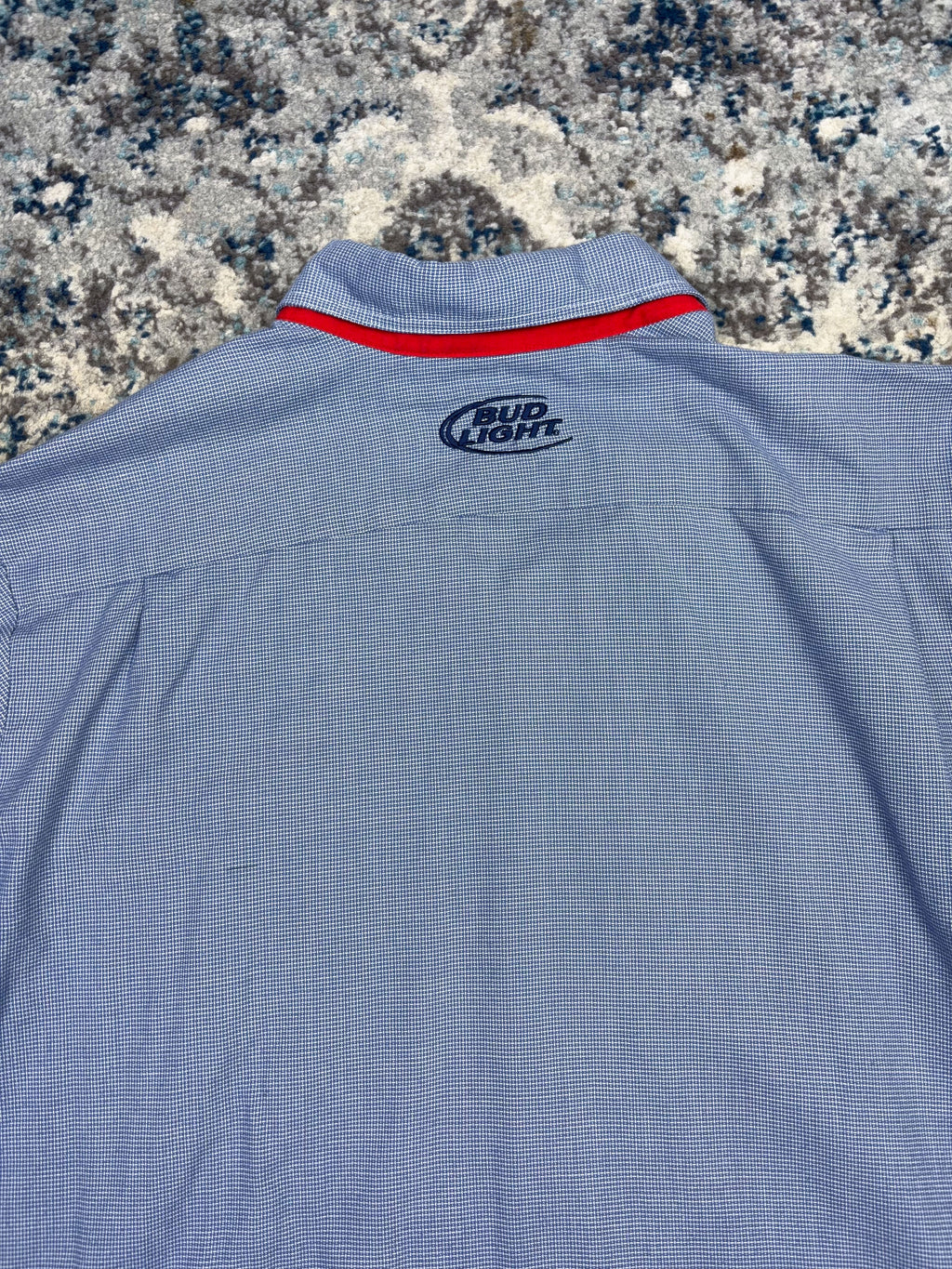 Vintage Budweiser Embroidered Logo Long Sleeve Cropped Reworked Button Up Shirt Size 2XL