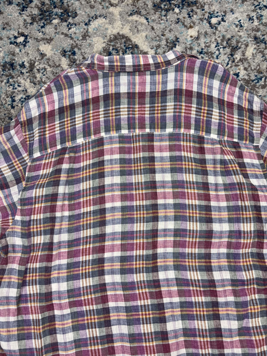 Vintage Scott Barber Plaid Short Sleeve Cropped Reworked Button Up Shirt Size XL