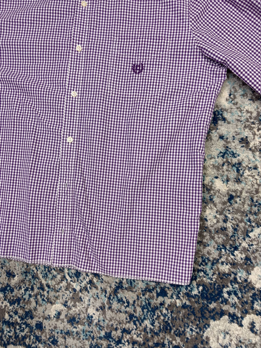 Vintage Chaps Ralph Lauren Embroidered Crest Long Sleeve Button Up Shirt Size Large