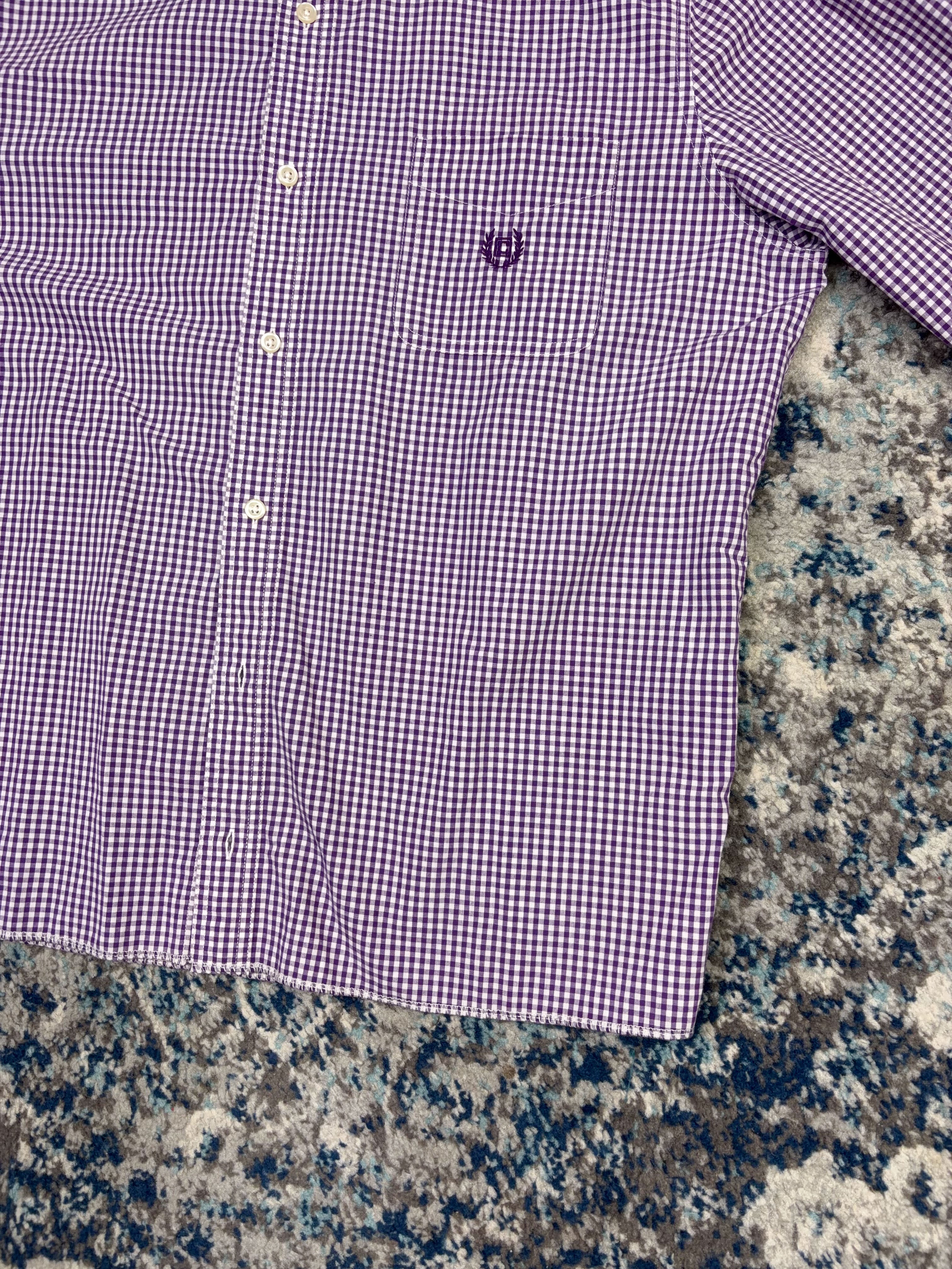 Vintage Chaps Ralph Lauren Embroidered Crest Long Sleeve Button Up Shirt Size Large