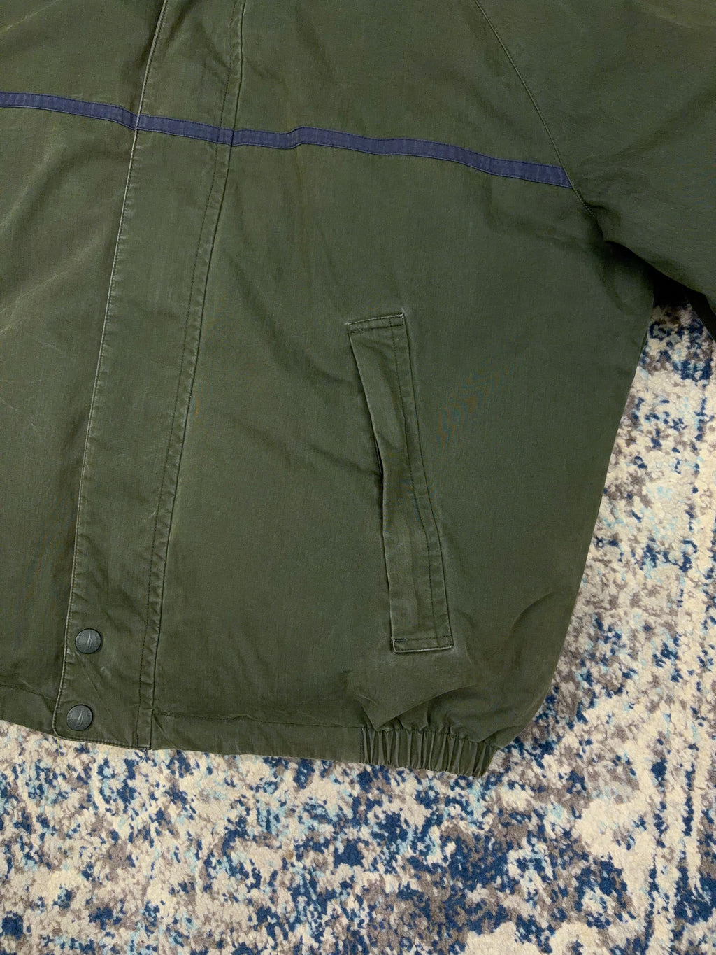 Vintage Nautica NS-83 Embroidered Sleeve Spellout Reversible Puffer Jacket Size XL
