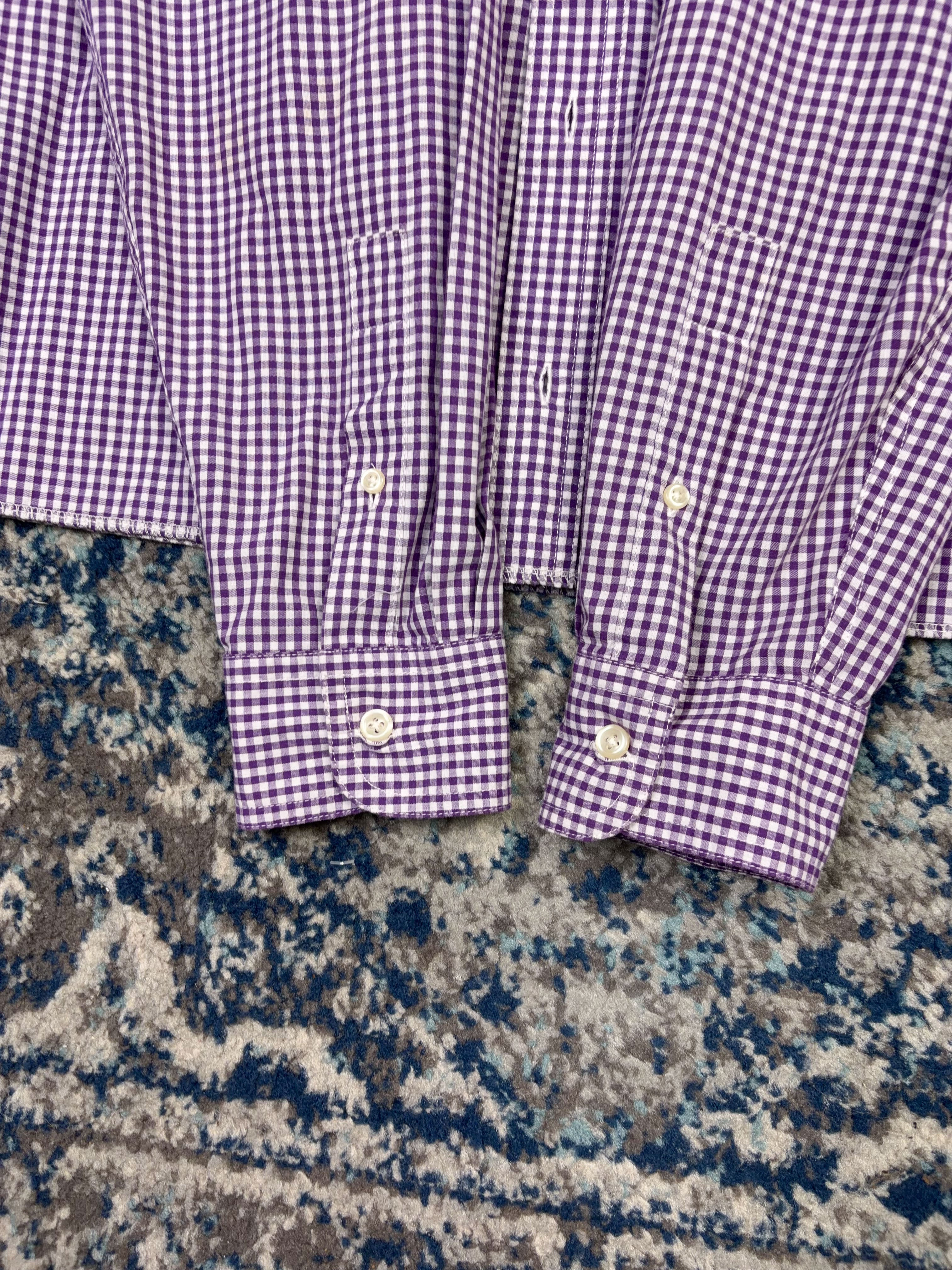 Vintage Chaps Ralph Lauren Embroidered Crest Long Sleeve Button Up Shirt Size Large