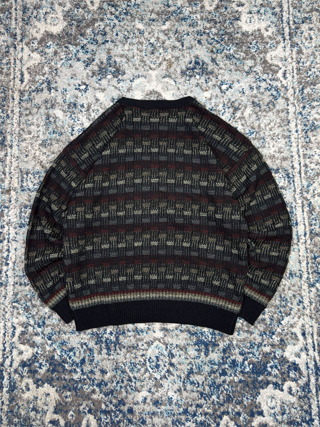 Vintage Jantzen Block Stripe Pattern Pullover Knit Sweater Size Medium