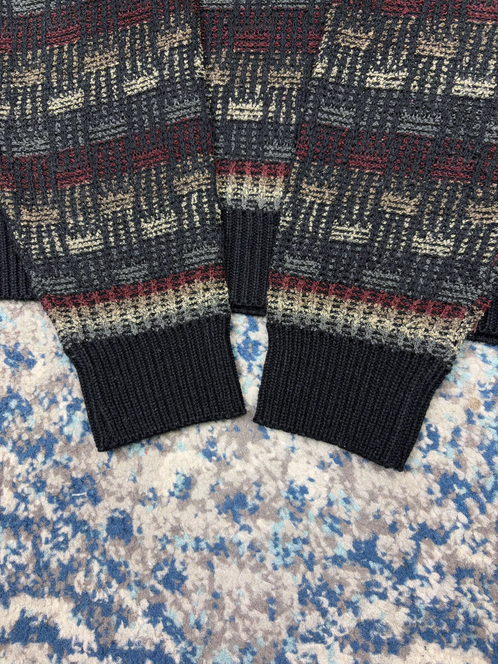 Vintage Jantzen Block Stripe Pattern Pullover Knit Sweater Size Medium