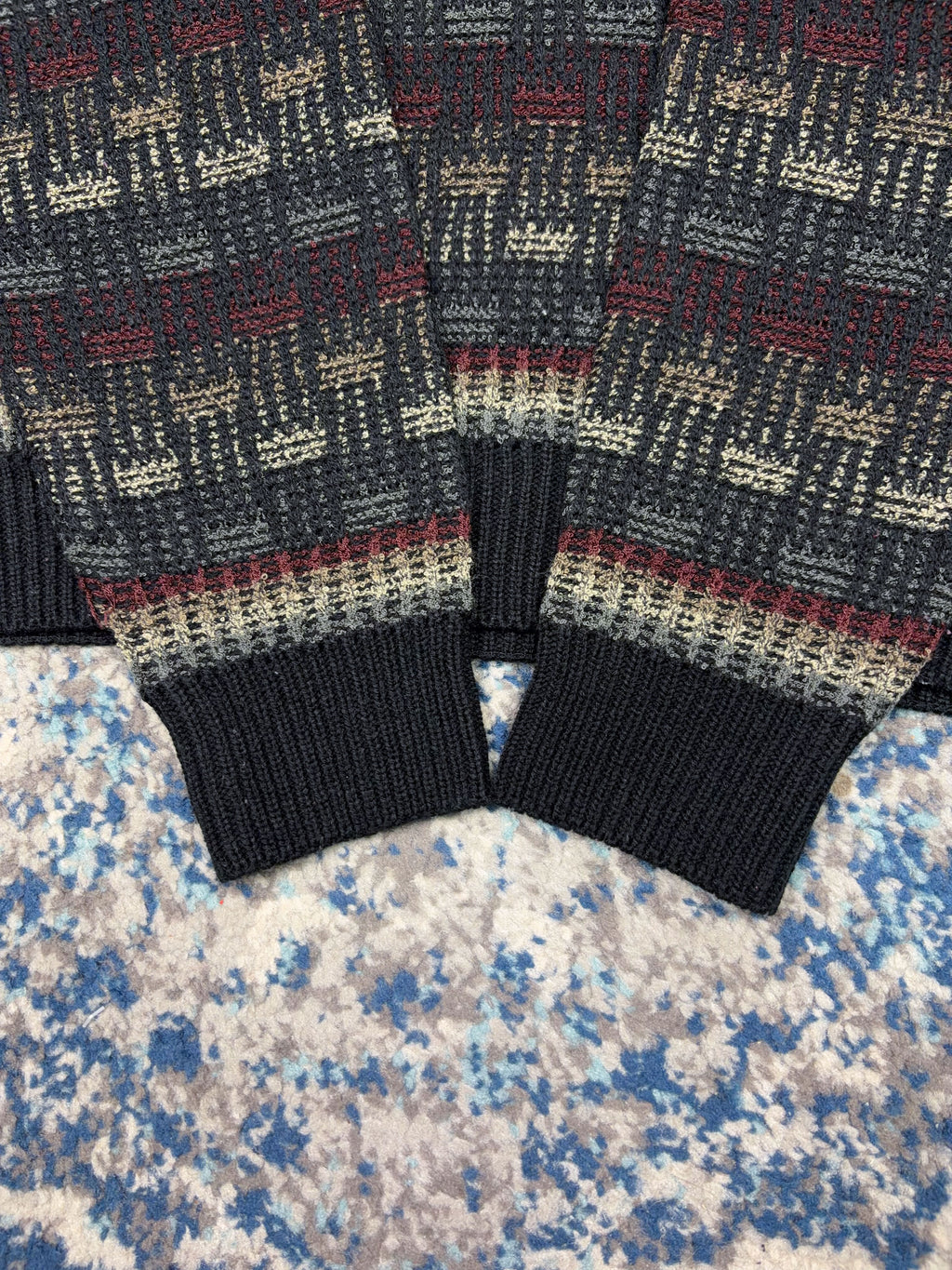 Vintage Jantzen Block Stripe Pattern Pullover Knit Sweater Size Medium
