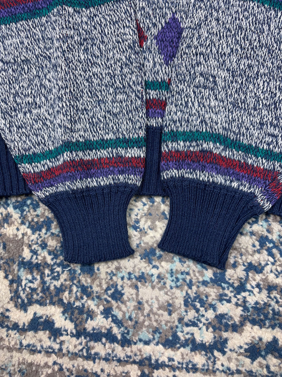 Vintage 90s Impact Aztec Pattern Print Pullover Knit Sweater Size XL