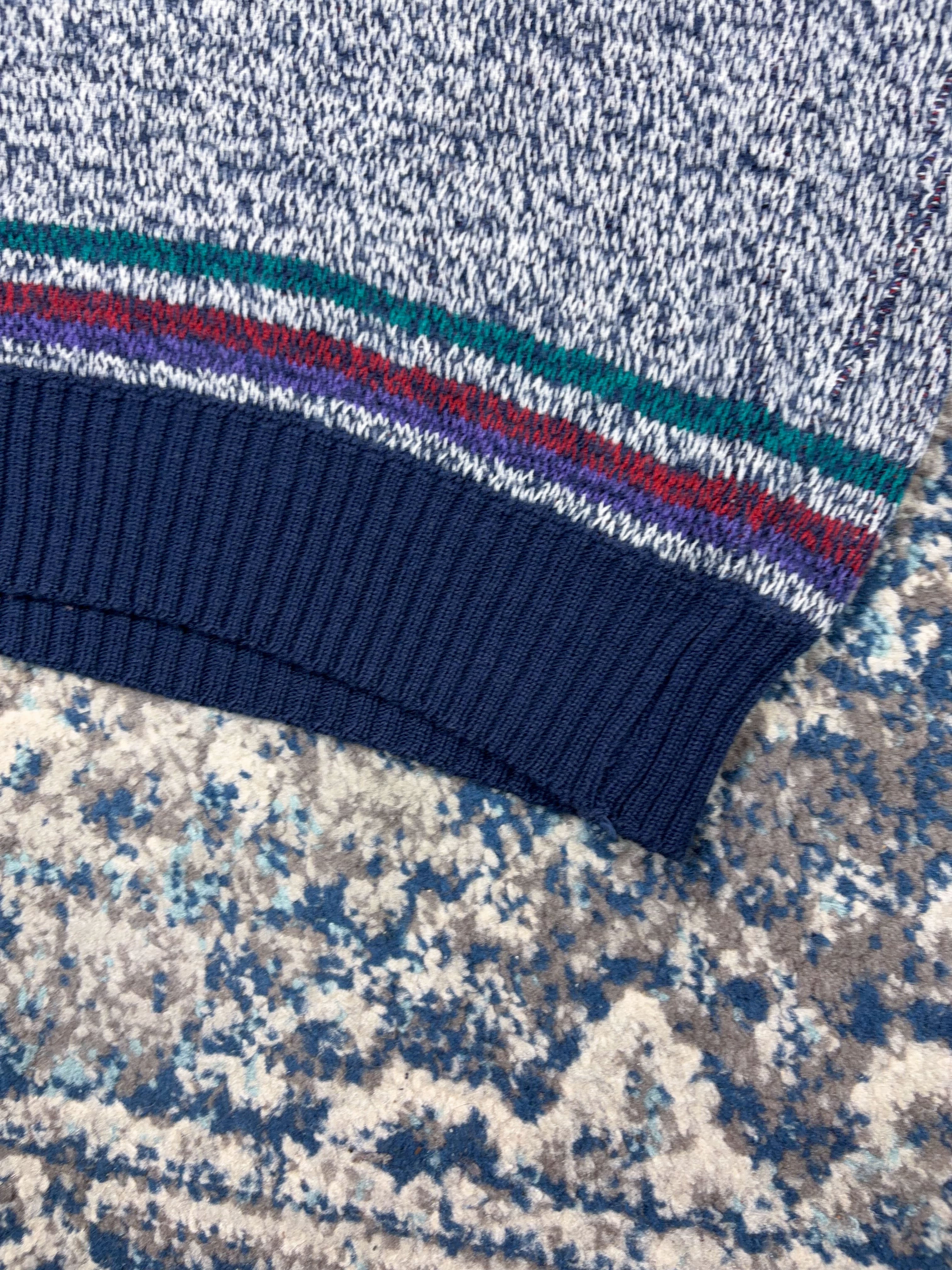 Vintage 90s Impact Aztec Pattern Print Pullover Knit Sweater Size XL