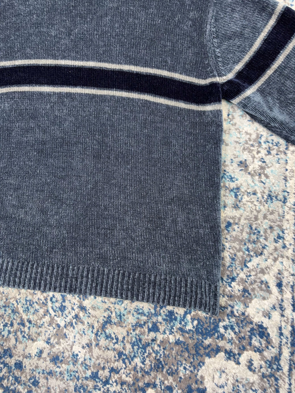Vintage Croft & Barrow Striped Velour Pullover Knit Sweater Size Medium