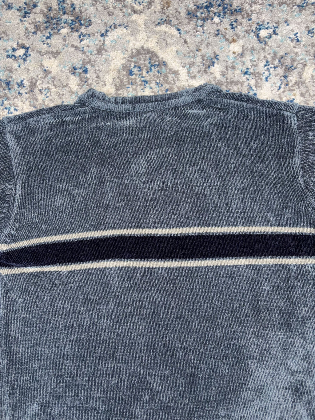 Vintage Croft & Barrow Striped Velour Pullover Knit Sweater Size Medium