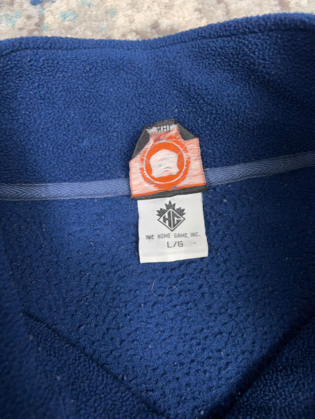 Vintage Toronto Maple Leafs NHL Embroidered Logo 1/4 Zip Fleece Sweatshirt Size Large