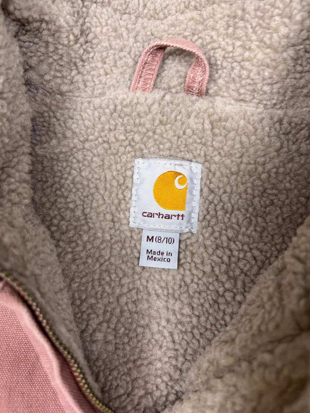 Vintage Womens Carhartt Sherpa Lined Canvas Workwear Vest Jacket Size Medium