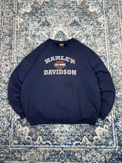 Harley Davidson Classic Logo Spellout Graphic Sweatshirt Size 2XL