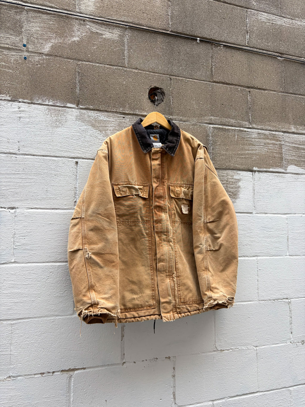 Vintage Carhartt Quilted Lined Canvas Workwear Arctic Jacket C29 BRN Size Large