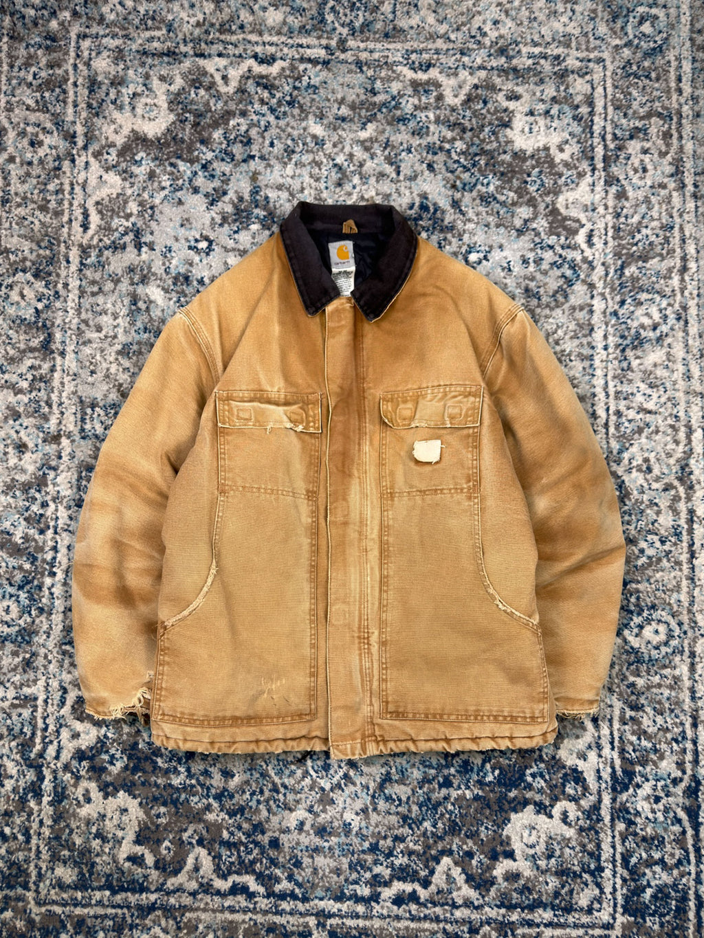 Vintage Carhartt Quilted Lined Canvas Workwear Arctic Jacket C29 BRN Size Large