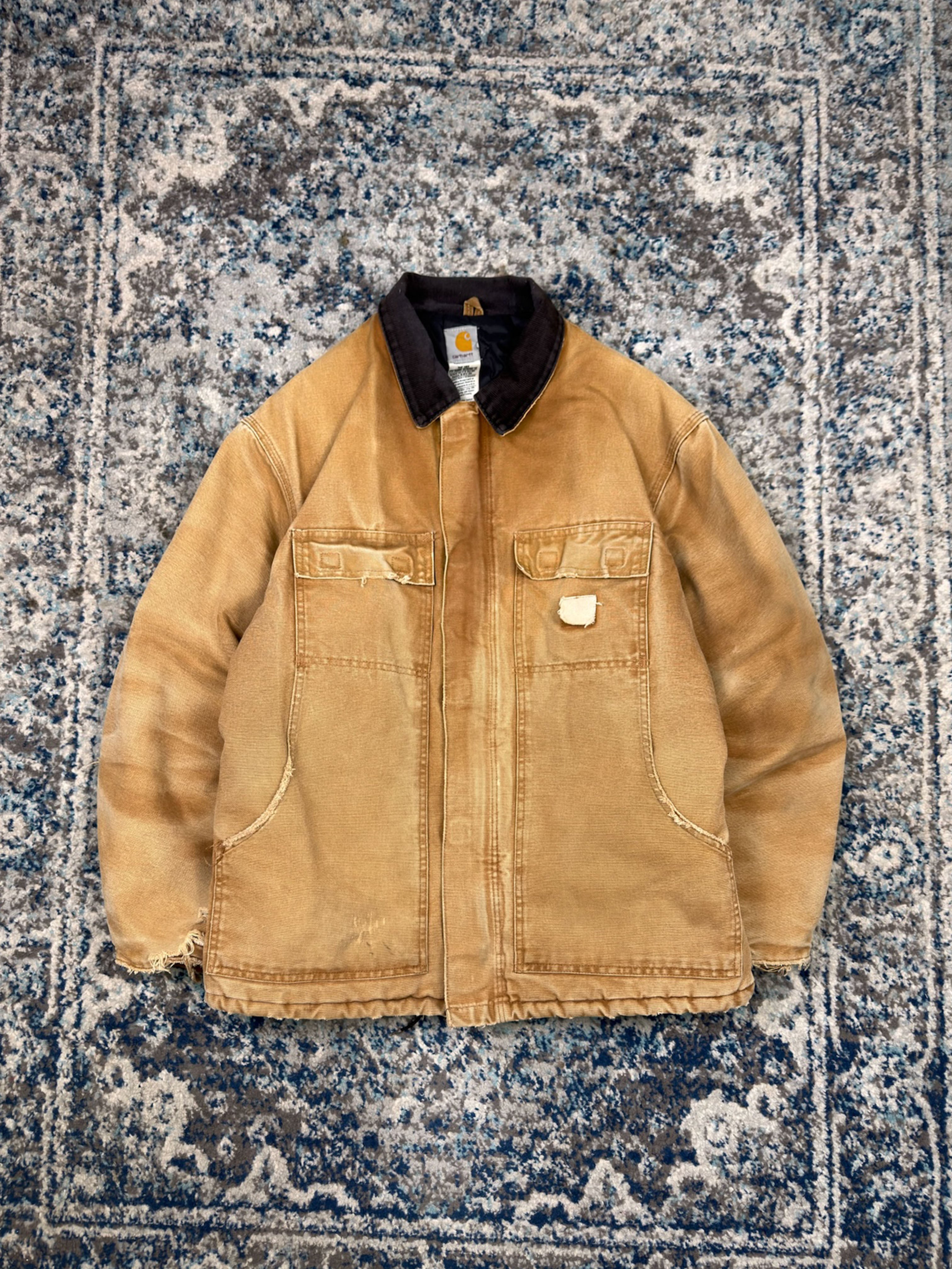 Vintage Carhartt Quilted Lined Canvas Workwear Arctic Jacket C29 BRN Size Large