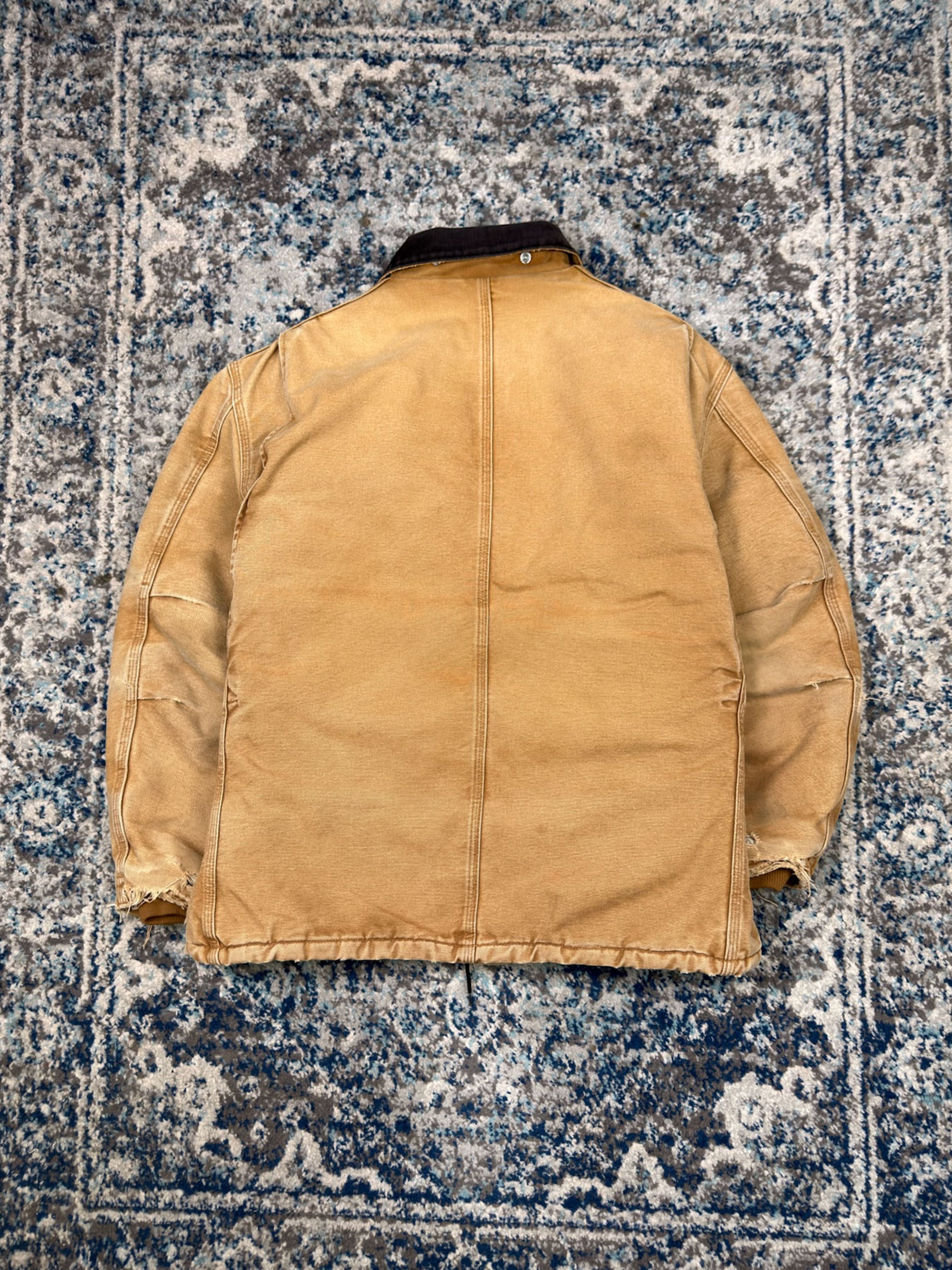 Vintage Carhartt Quilted Lined Canvas Workwear Arctic Jacket C29 BRN Size Large