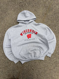 Vintage Wisconsin Badgers NCAA Athletics Spellout Graphic Hooded Sweatshirt Size XL