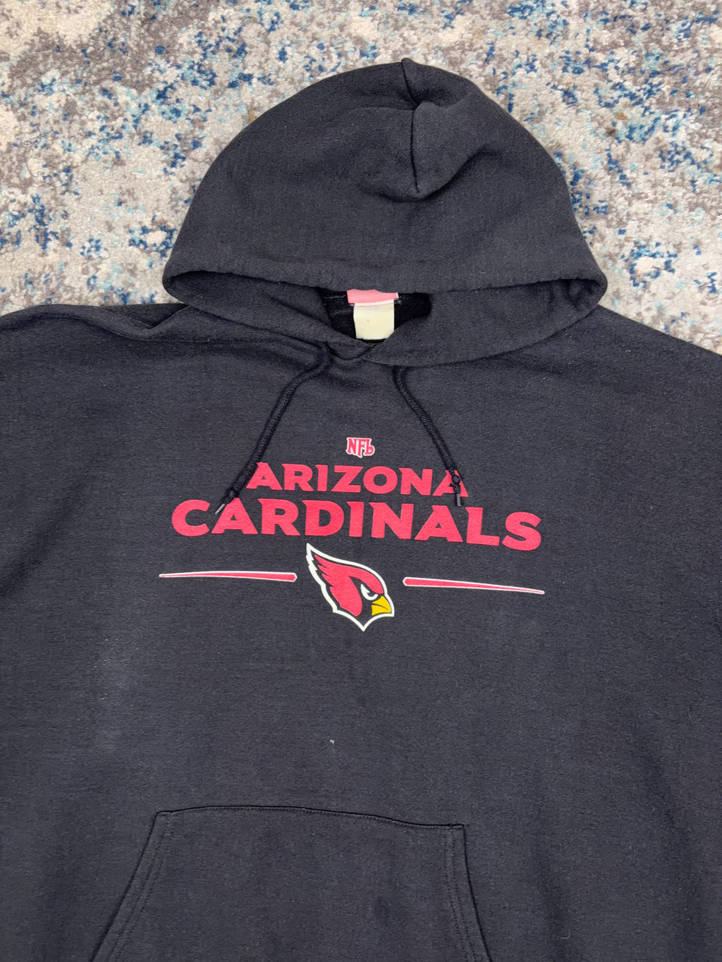 Vintage Arizona Cardinals NFL Logo Spellout Graphic Hooded Sweatshirt Size 2XL