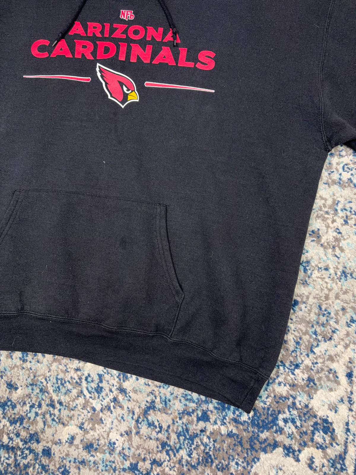 Vintage Arizona Cardinals NFL Logo Spellout Graphic Hooded Sweatshirt Size 2XL